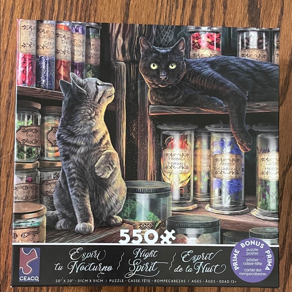 Ceaco 550-Piece Cat and Potion Puzzle - Black and Gray - Picture 1 of 4